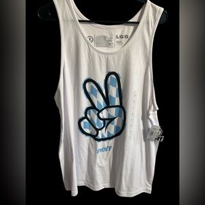 Neff White Tank Top Graphic Design